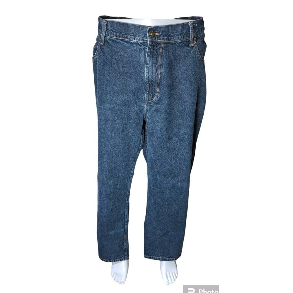 Perry Ellis Baggy Jeans Mens 48x30 Blue Denim Medium Wash Straight Leg Y2K Baggy